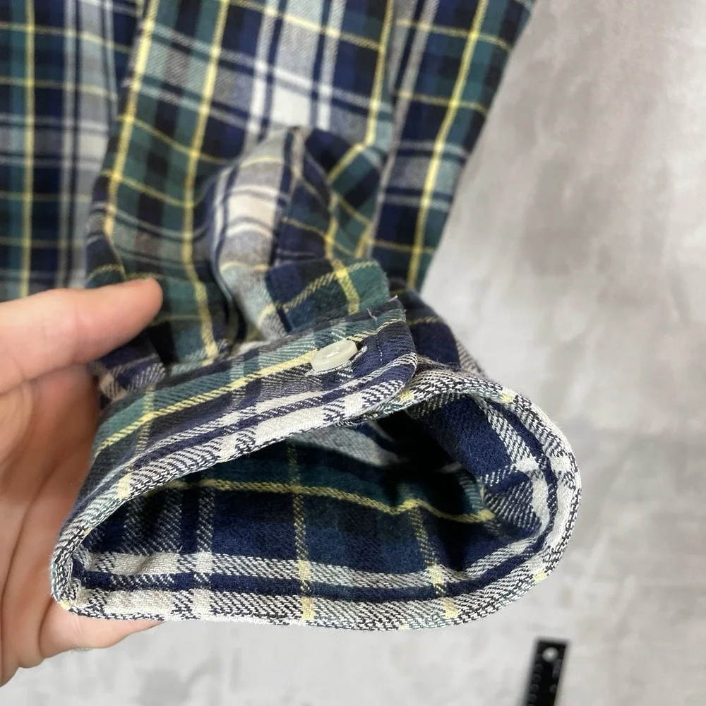 Ralph Lauren Blake Heavyweight Cotton Flannel Men XL Plaid 90s Button Down Shirt